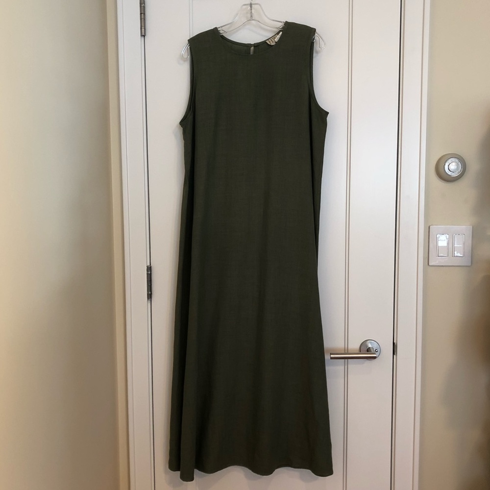 Green Summer 100% linen dress